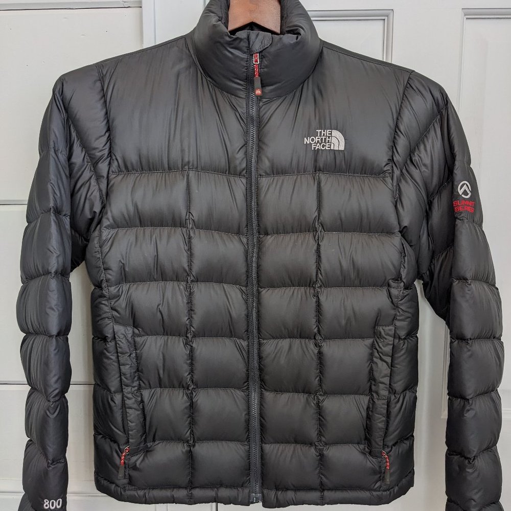 Men's North Face Summit Series 800 Puffer Jacket, Grey, Small, w/ Goose Down